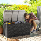 Outsunny - coffre de terrasse 100 gallons, boîte de rangement extérieure-Structure en HDPE à double couche assurant la durabilité

