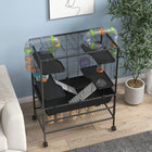 PawHut - Cage à hamster roulant 43 po avec système de tubes tunnels et étagère de rangement-Étagère de rangement gardant les fournitures pour animaux organisées