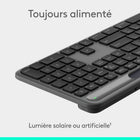 Logitech - Signature Slim Solar+ K980, clavier sans fil - Graphite-Optimisé par Logi LightCharge, une innovation en matière de charge qui combine une bande d’absorption de la lumière et une batterie éco-énergétique durable, intégrée dans notre clavier Signature Slim Solar+