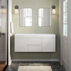 Modway - Render 48" Meuble de toilette de salle de bain compatible double lavabo (non inclus) - Blanc-MDF et panneau de particules