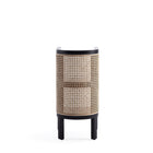 Manhattan Comfort - Table d’appoint chic industrielle de 11,81 po de Versailles - Noir et canne naturelle-Plateau à trempette unique idéal pour les photos de famille et la décoration intérieure