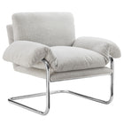 Modway - Ansel Tissu Boucle Chaise d’accent - Papier journal-Tissu boucle Tissu Rembourrage
