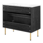 Modway - Chaucer 36" Vanette de salle de bain - Noir Blanc-Assemblée requise