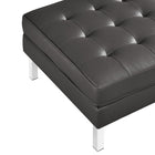 Modway - Loft Touffe Cuir végane Fauteuil et ensemble ottoman - Gris argenté-8