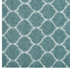 Modway - Solvea Treillis marocain Tapis 5 pi l x 8 pi L Shag Area - Bleu aqua et ivoire-Résistant aux taches / Facile à nettoyer
