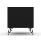 Manhattan Comfort - Table de nuit Rockefeller 20,08" style mi-siècle moderne à 2 tiroirs - Noir-Parfait pour le rangement ou l’exposition d’objets