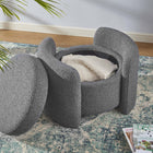 Modway - Nebula Boucle Rembourré Ottoman - Charbon de bois-Siège amovible