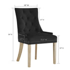 Modway - Pose Performance Velvet Chaise à manger - Noir-Revêtement en velours de performance