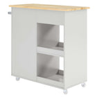Modway - Culinary Chariot de cuisine avec barre à serviettes, Gris clair naturel-Barre-serviettes en métal