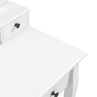 HOMCOM - Coiffeuse avec tabouret - 31,5 po L x 15,7 po l x 55,1 po H - blanc-Un tabouret avec coussin rembourré pour plus de confort 