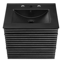 Modway - Render Support mural de 24" Vanette de salle de bain - Noir charbon-Vanité moderne du milieu du siècle