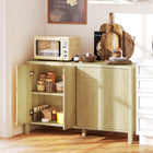 HOMCOM - Buffet cannelé 47,2 po L avec rangement - bois naturel-Utilisé largement comme meuble de salon, meuble TV, buffet ou meuble de bar à café 