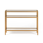 Hudson&Canal - Console Sivil 42" L - Laiton-Comprend un plateau et des étagères en verre trempé