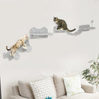 PawHut - Étagères murales pour chat 4 pièces avec marches, poteaux à griffer, échelle-Fabriqué en panneau de particules pour une solidité durable 