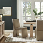 Modway - Emory Velours Performance Rembourré Fauteuil d’appoint de salle à manger - Taupe-Cadre en bois solide