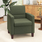 HOMCOM - Fauteuil moderne avec coussin d’assise pour salon - vert foncé-Tissu effet lin pour une bonne respirabilité et un confort optimal  
