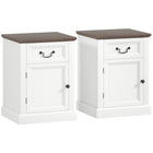 HOMCOM - Table d’appoint - blanc - lot de 2-Livré en lot de deux, idéal pour une disposition symétrique ou séparée 