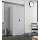 Ceha Canada - Armoire de rangement métallique RTA - 36 po L x 77 po H - Gris clair-CAPACITÉ DE CHARGE ÉLEVÉE : Bénéficie d'une capacité de charge totale de 600 lb, idéale pour les articles et équipements robustes