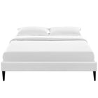 Modway - Tessie Vinyle Cadre de lit complet avec pieds carrés effilés, Blanc-Glissements au pied sans marquer