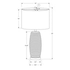 Monarch Specialties - Luminaire - 25 po H Lampe De Table - Céramique Gris - Abat-Jour Gris - Moderne-Avec un cordon transparent de 5 pieds de long, ce luminaire pratique et de taille idéale peut être placé sur une table d'appoint ou sur votre table de nuit pour donner un style contemporain discret à votre chambre à coucher