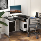 HOMCOM - Bureau d'ordinateur avec plateau pour clavier et support pour unité centrale - 39,4 po L x 20,5 po l x 29,5 po H - noir-Meuble pratique et gain de place, adapté au bureau, à la maison, à la chambre d’étudiant, etc.