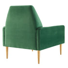 Modway - Liliana Performance Velvet Fauteuil - Émeraude-Glissements au pied sans marquer