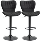HOMCOM - Tabourets de bar pivotants réglables avec dossier - noir - paquet de 2-Un ensemble de 2 offre un look assorti 
