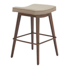 Zuo - Divat Tabouret de comptoir - Beige/Noyer - Ensemble de 2-6