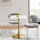 Modway - Lippa 24 po Carré Bois Table à manger, Or Blanc-Socle métallique résistant aux éclats