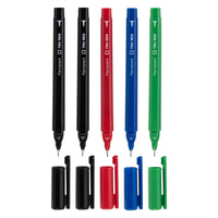 TRU RED - Marqueurs Permanents - Pointe Ultra Fine - Couleurs Variées - Paquet de 5-Marque la plupart des surfaces facilement et résiste à la décoloration