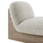 Modway - Loyal Tissu Boucle Chaise d’accent et ensemble ottoman - Chêne perlé-9