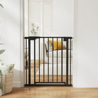 PawHut - Barrière pour bébé 30 po-32 po, barrière pour animaux avec fermeture automatique - noir-Convient aux bébés de 6 à 24 mois et aux chiens de petite à moyenne taille jusqu'à 22 lb (10 kg), 15,7 po (40 cm) de hauteur d'épaule 
