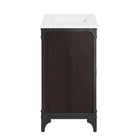 Modway - Steamforge 36" Vanette de salle de bain - Blanc Noir-Trous centraux de 8"