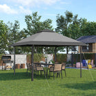 Outsunny - Tente auvent de réception d'extérieur pliante 13 pi l x 13 pi L avec aération sur le toit - Gris-Auvent en tissu Oxford durable pour protéger contre les UV