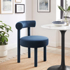 Modway - Toulouse Performance Velvet Chaise à manger - Bleu Minuit-Rembourrage en mousse dense