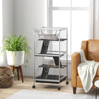 PawHut - Cage à 4 niveaux pour lapin, cochon d’Inde, furet, rat, hamster 45 po H - gris clair-Un hamac inclus pour un bon repos 