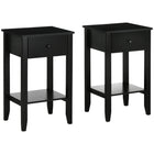 HOMCOM - Table d’appoint - noir - lot de 2-Design simple, s'accorde parfaitement avec votre décoration intérieure 