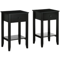 HOMCOM - Table d’appoint - noir - lot de 2-Design simple, s'accorde parfaitement avec votre décoration intérieure 