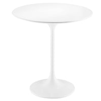 Modway - Lippa Rond de 20 po Bois Table d’appoint - Blanc blanc-Table d’appoint moderne