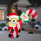 GEMMY - Décoration gonflable de Noël Stuart avec canne à sucre - 142 x 150 cm-Comprend des piquets et des attaches