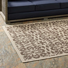Modway - Ariana Treillis floraux vintage à l’intérieur et à l’extérieur Tapis 9 pi l x 12 pi L - Beige clair et beige foncé-Polypropylène 100% doux