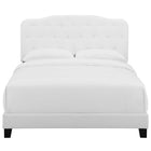 Modway - Amelia Tissu rembourré Lit simple, Blanc-Sommier requis (non inclus)