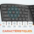 Delton - Clavier ergonomique sans fil KB250, noir-Profitez d'une expérience de frappe silencieuse grâce à des touches conçues pour réduire le bruit au minimum, idéales pour les espaces partagés ou les environnements calmes