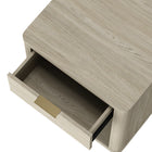 Manhattan Comfort - Ensemble de 2 tables de chevet modernes Evelyn 20" à 1 tiroir - Naturel-Conception de base de balai à plateforme surélevée permettant un nettoyage facile