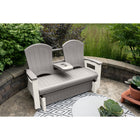Suncast - Glisseur Adirondack avec console - Gris colombe-Texture moderne effet faux bois fabriquée en résine.