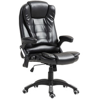 Vinsetto - Chaise de bureau de massage à haut dossier avec vibrations 6 points - noir-6 points de massage par vibrations pour détendre votre corps