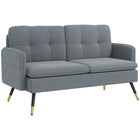 HOMCOM - Canapé loveseat 55 po avec dossier capitonné à boutons - gris foncé-Le design deux places est excellent pour les espaces limités tout en étant assez spacieux pour s’y blottir et lire 