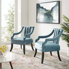 Modway - Harken Performance Velvet Chaise d’accent - Bleu clair - Ensemble de 2-Rembourrage en velours polyester Performance