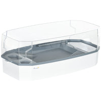PawHut - Kit d’aquarium pour tortue - aquarium avec plateforme de repos et pompe-La pompe à eau et le tuyau d'eau de pluie assurent un espace sain et confortable pour votre tortue de compagnie 