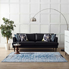 Modway - Chiara Treillis floraux vieillis contemporains Tapis de comédie 8 pi l x 10 pi L - Bleu marocain-Protéger les planchers de la circulation ou des meubles